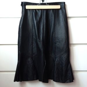 VINTAGE Leather Midi Skirt